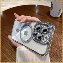 ☆彡送料無料でお届け☆彡Size:IPhone 15Pro Max_Color:silvery Mredoxe iphone 15Pro Max 用 ケース Magsafe対応 可愛い キラキラ ラインストーン スマホケース アイフォン 15Pro Max 用