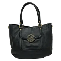 TORY BURCH(トリーバーチ) トートバッグ - 黒×ゴールド レザー