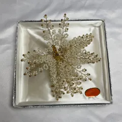 【223999】 アクセサリー　コサージュ　パールブローチ　メッキ　花型 ゴールド