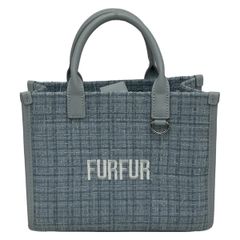 furfur(파퍼) 핸드백 트위드 로고 토트 백 RWGB251514 라이트 블루