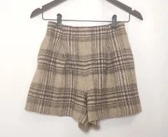 【219911】LEST ROSE レスト ローズ  新品　タグ付き　日本製　ウール　チェック柄　ハイウエスト　ショートパンツ  ・ ブラウン系
