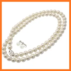 【新品】 [咲屋] パールネックレス 10mm 80cm ホワイト シルバーブラック ピーコック ケース付き 貝パール 真珠 冠婚葬祭 卒業式 入学式 花珠級 天然貝核 (ホワイト/イヤリング) 1