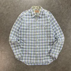 90s Vintage CAMCO Heavy Flannel Shirt カムコ 長袖 ヘビーウェイト ネルシャツ チェック柄 ブルー ヴィンテージ メンズ