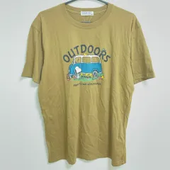 【222017】PEANUTS ピーナッツ  半袖Tシャツ　コットン100％　スヌーピー　イラストプリント　タグ付き　LL メンズ  ・ ライトブラウン