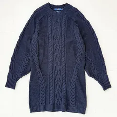 【Polo Ralph Lauren】ポロラルフローレン ロングニット ケーブルニット メリノウール ネイビー