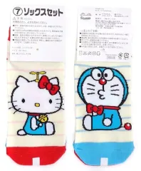 【中古】ソックス(キャラクター) キティ＆ドラえもん ソックスセット(2足組) 「サンリオ当りくじ ドラえもん×ハローキティ」