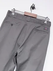 【Dickies】90-00s 874 ワークパンツ IDEALジップ W34 ライトグレー ディッキーズ 古着