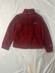 【224160】Champion チャンピオン  キッズ　ボアジャケット　胸元ロゴ　フルジップ　150  ・ レッド