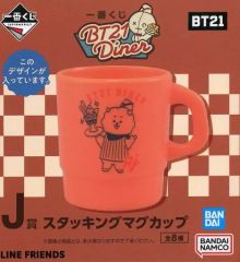 [중고] 머그컵·탕만 RJ(진) 스태킹 머그컵 [이치반 복권 BT21 Diner] J상