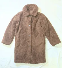 【226385】UNIQLO ユニクロ  防風アウターフリースステンカラーコート　ポリエステル　ボア　M  ・ 2411-449764 ブラウン