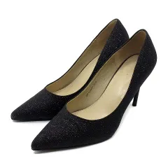 ランダ RANDA グリッター ピンヒール パンプス ポインテッドトゥ MP11523Y ブラック 黒 23.5cm