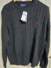 POLO RALPH LAUREN ブラック ケーブル編み ニット L(105)