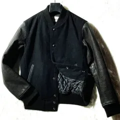 ユナイテッドアローズ monkey time★激レア&モード優雅★パイソン型押し やぎ革レザー スタジャン アワードジャケット 黒 S モンキータイム