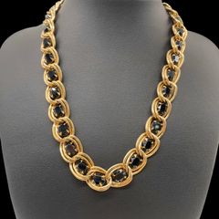新品ヴィンテージ❁NINA RICCI❁ゴールドブラックストーンネックレス 