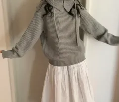 エイブリー グレー ニット グレー ハチ リブ編み ニット