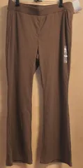 新品タグ付き　ユニクロ　XL　茶ブラウン　リブフレアパンツ　ポケット付き　大きいサイズ　プラスサイズ