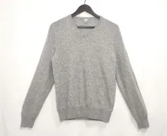 【224808】UNIQLO ユニクロ  カシミヤVネックセーター　ニット　長袖　カシミヤ100％　ストレッチ　M メンズ  ・ グレー