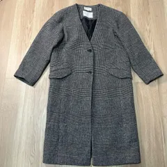 【226594】GLOBAL WORK グローバルワーク  チェスターコート　アウター　ポリエステル　ウール混　チェック　L  ・ ダークグレー