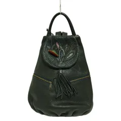 IBIZA(イビザ) リュックサック - 黒×グリーン×マルチ ミニバッグ/タッセル レザー