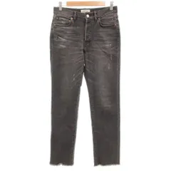 ジャーナルスタンダード レリューム JOURNAL STANDARD relume カットオフデニムパンツ ジーンズ スリムストレート ストレッチ ボタンフライ 38 黒 ブラック /GV