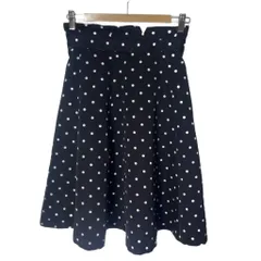 アプワイザーリッシェ Apuweiser-riche ドット柄 ひざ丈 フレア スカート 2 ネイビー 28135291 ■GY43