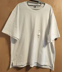 新品タグ付き　ユニクロ　XL　白ホワイト　エアリズムコットンオーバーサイズクルーネックT　半袖　大きいサイズ　プラスサイズ