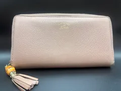 GUCCI ピンクベージュ　ラウンドファスナー　長財布