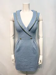 2206 JEWELS ジュエルズ　キャバクラ　ドレス　ワッフル　タイト　チェーン　伸縮性　ミニ　キャバドレス　S