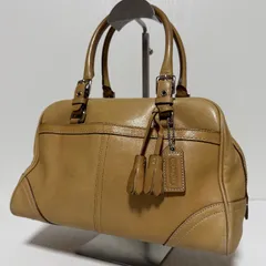 COACH コーチ ハンドバッグ タッセル オールレザー キャメル F08A69 B429