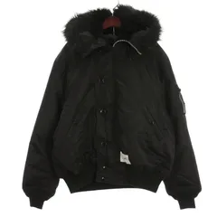 ダブルタップス WTAPS × アルファ ALPHA N-2B 中綿 ジャケット フーディ フェイクファー TA0690-9001 ブラック L