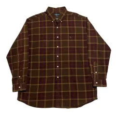 XL ポロラルフローレン コットン ブラウン CHECK シャツ