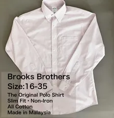 【16-35】Brooks Brothers ボタンダウンシャツ / Non-Iron / Slim Fit チェック バーガンディー×ホワイト L相当 メンズ