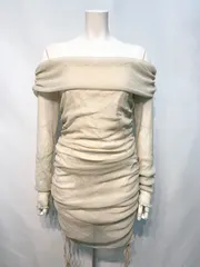 2209 キャバクラ ドレス シースルー ラメ オフショル タイト ミニ 伸縮性 キャバドレス L