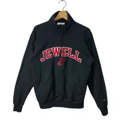 JEWELL Champion チャンピオン ハーフジップ スウェット トレーナー フロント刺繡 Honduras製 Mサイズ ブラック