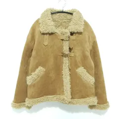 レディース バックル ボア スウェード ムートン ジャケット F_W0358