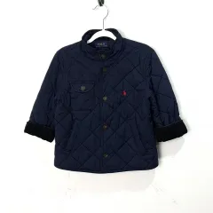(100/3T) ポロ ラルフローレン ネイビー キルティング ジャケット キッズ