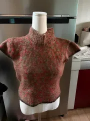 モックネック 半袖ニット