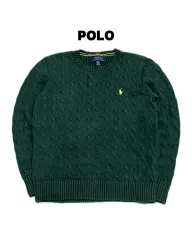 ポロ ラルフローレン ジュニア/ウィメンズ ケーブル編み ニット グリーン