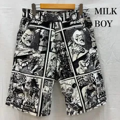 ミルクボーイ 00s 初期タグ 総柄 コミックプリント ハーフパンツ Y2K アーカイブ メンズ M ISItems【USED】【古着】【中古】50152216