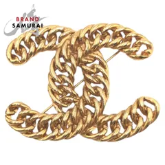 美品 CHANEL シャネル ヴィンテージ ビッグ チェーン ココマーク ゴールド メタル ブローチ レディース 502271【中古】