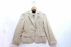 【222028】LANVIN COLLECTION ランバンコレクション  テーラードジャケット ストライプ柄  ・36 ベージュ