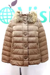 【189065】Max Mara Weekend マックスマーラウィークエンド  ファー付き ダウンジャケット  I36 ベージュブラウン