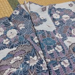 Chimi様専用 辻が花風型染め小紋 着物 多色花柄 身幅広め - メルカリ