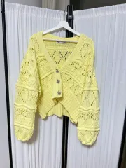 ZARA イェロー ニットカーディガン