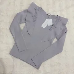 PROPORTION BODY DRESSINGフラワー刺繍フリルリブニット M タグ付き