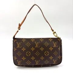 LOUIS VUITTON ポシェットアクセソワール モノグラム モノグラム レザー×PVC ブラウン ハンドバッグ ゴールド M51980 