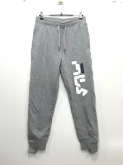 (レディース S) FILA フィラ トレーナー ロゴ アシンメトリー ジョガー パンツ ズボン グレー 0202