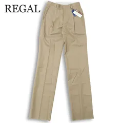 未使用★ REGAL リーガル 通年 ノンアイロン★ 超形態安定 タック入り チノ スラックス パンツ Sz.73 メンズ ベージュ