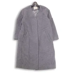 URBAN RESEARCH アーバンリサーチ 秋冬 ウール★ 比翼 ノーカラー ロング コート Sz.36 レディース 灰 グレー