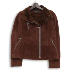 COMME CA ISM コムサイズム 秋冬 Fスウェード ムートン★ ジップ ライダース ブルゾン ジャケット Sz.M レディース